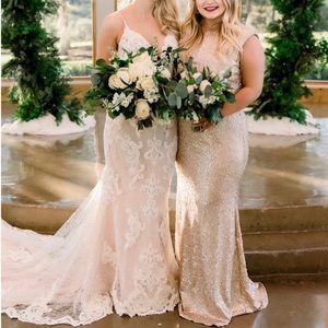 Champagne/Gold bridesmaid dress - S 10